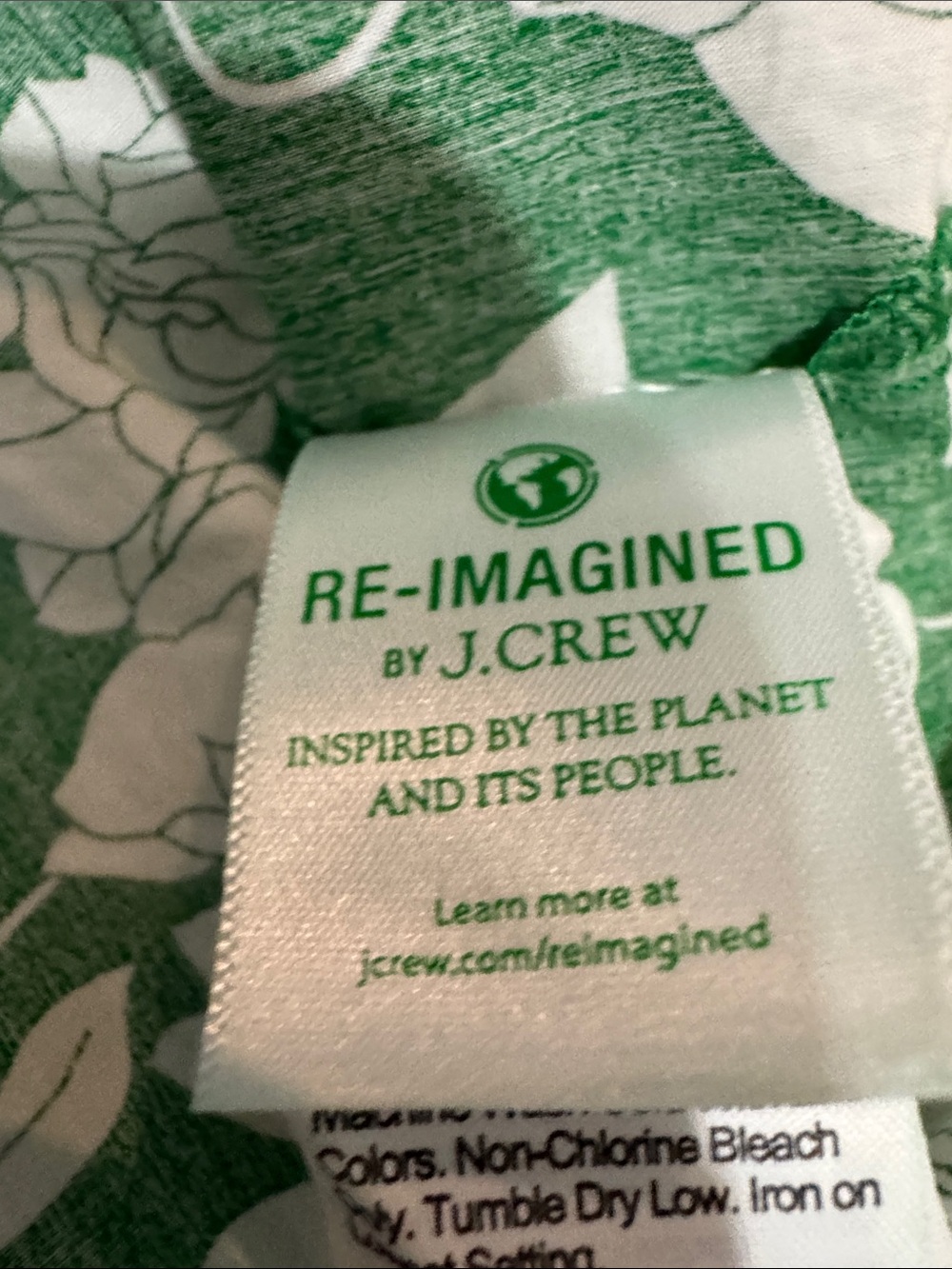 J.Crew Re-Imagined Green & White Floral Top – Size S - Picture 4 of 5
